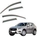 Дефлекторы окон (ветровики) для Volvo XC60 2018+ 4шт. с нерж. хром полоской (HAWK)