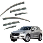 Дефлекторы окон (ветровики) для Volvo XC60 2018+ 6шт. с нерж. хром полоской (HAWK)