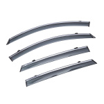 Дефлекторы окон (ветровики) с хромом KIA OPTIMA 2016-2020 Sun Visors