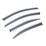 Дефлекторы окон (ветровики) с хромом SKODA RAPID седан 2013-2019 Sun Visors