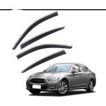 Дефлекторы окон Infiniti Q50 / Q50s 2016-2022 нерж. з хром полоскою (HAWK)