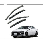 Дефлектори вікон Hyundai Sonata 2024 нерж. з хром полоскою (HAWK)