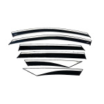 Дефлектори вікон Hyundai Tucson Long Wheel 6pcs 2021+ нерж. з хром полоскою (HAWK)