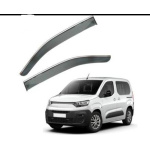 Дефлектори вікон Fiat Doblo 2022 нерж. з хром полоскою (HAWK)