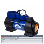 Компрессор ViTOL K-60 150psi/15Amp/40л/прикуриватель (K-60)