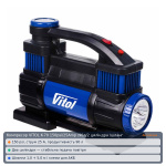 Компресор ViTOL К-70 150psi/25Amp /90л/2 циліндра /шланг 1,0+5,0м/клеми