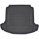 Резиновый коврик в багажник для Skoda Rapid (лифтбек)(mkI) 2012-2019 (без двухуровневого пола)(с нишами) - Frogum 