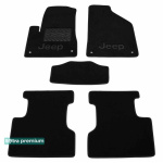 Двошарові килимки Jeep Cherokee (KL) 2013> - Premium 10mm Black Sotra 