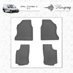 Килимки в салон Opel Combo C 01-10 (4 шт) гумові Stingray