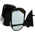 Зеркало боковое YH-3296A/Газель Black/light/черное с поворотом
