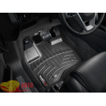 Коврики салона Ford Explorer 2011-, Черные 1+2 ряд для авто с консолью между сидениями 2-го ряда - резиновые WeatherTech