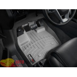 Коврики салона Ford Explorer 2011-, Серые 1+2 ряд для авто с консолью между сидениями 2-го ряда - резиновые WeatherTech