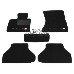Двухслойные коврики BMW X6 (E71) 2008-2014 - Premium 10mm Black Sotra
