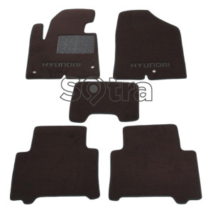 Двухслойные коврики Premium 10mm Choco для Hyundai Santa Fe (1-2 row)(DM/NC)(mkIII) 2013-> Sotra