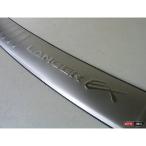 Mitsubishi Lancer X накладка защитная на задний бампер тонкая 2009+