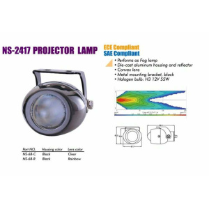 Фары дополнительные NS-2417 B-C H3/12/55W/линза под ксенон