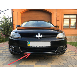 VW Jetta 2011-2014 Посмішка на передній бампер U (нерж) - Carmos