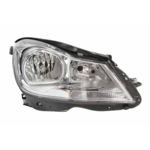 Фара передняя Mercedes C-Class (W204) 2011-2013 правая H7/H7+поворот., автомат.,+мотор, хром.отражат - DEPO