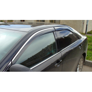 Дефлектори вікон для Тойота Camry V50 2011- 4 дв Хром молдинг - AVTM