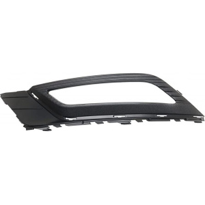 Решетка в бампер Ford Fusion 19- левая черная с отв. п/тум. с молдингом под покрас (под ПТФ H8) черн - AVTM