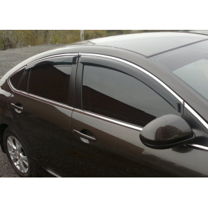 Дефлектори вікон Hyundai Accent 2010 -> седан С Хром молдинги - HIC