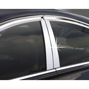 Hyundai Santa Fe 2012- Накладки на стійки дверей 4шт - Clover