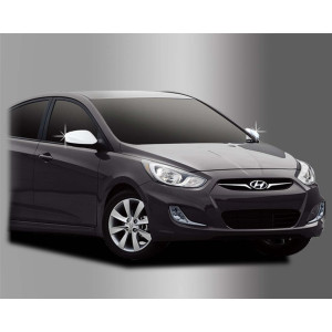 Hyundai Accent 2010- Накладки на зеркала без повторителей 2шт - Clover