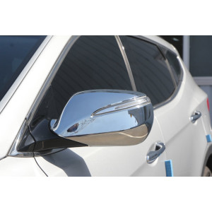 Hyundai Santa Fe 2012- Накладки на зеркала с повторителем 2шт - Clover