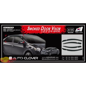 Дефлектори вікон CHEVROLET AVEO седан (2011-2020) ТЕМНИЙ 4 ШТ. - AutoClover