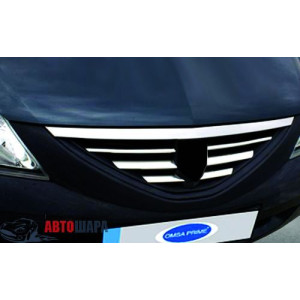 Dacia / Renault Logan 2008-2012 Накладки на решітку радіатора 7шт - Carmos