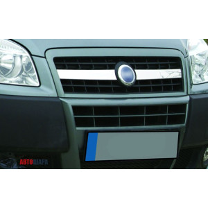 Fiat Doblo 2005- Накладки на решітку радіатора 2шт - Carmos