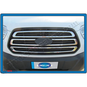 Ford Transit 2014- Накладка на решітку радіатора 3шт - Carmos