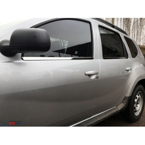 Dacia / Renault Duster 2010- Молдинги стекол нижні 4шт - Carmos