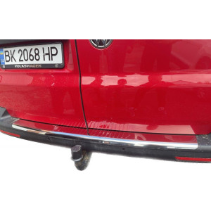 Накладка на задний бампер с загибом Volkswagen T5 Caravelle 2004-2010 гг. (Carmos, сталь)