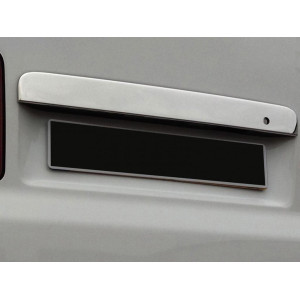 Накладка над номером для распашных дверей (нерж) Carmos - Турецкая сталь для Volkswagen T5 Multivan 2003-2010 гг.