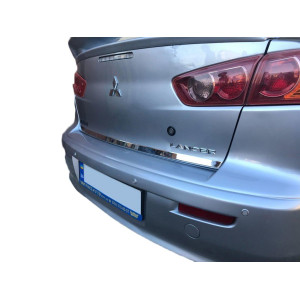 Накладка кромки багажника Mitsubishi Lancer X 2008↗ гг. (нерж) Carmos - Турецкая сталь