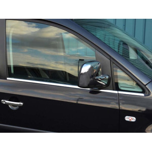 Окантовка стекол нижняя Volkswagen Caddy 2010-2015 гг. (нерж) Передние, Carmos - Турецкая сталь