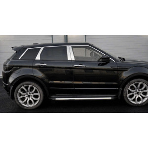 Молдинг дверних стійок Range Rover Evoque 2012-2018р. (6 шт, нерж.)