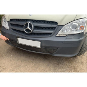 Зимняя накладка на бампер Mercedes Vito W639 2004-2015 гг. (2010-2015) Глянцевая