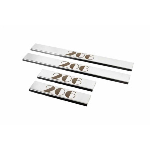 Накладки на пороги Carmos Peugeot 206 (4 шт, нерж.)