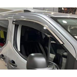 Ветровики с хромированным молдингом Peugeot Partner/Rifter 2019- гг. (2 шт, Niken) — Peugeot Rifter 2019-