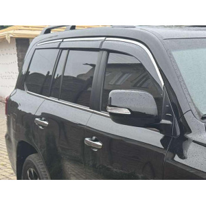 Ветровики с хромированным молдингом Niken Luxury Lexus LX570/450d 2008-2022 гг. (2008-2015, 6 шт) — Lexus LX 570 с 2009
