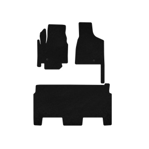 Текстильные коврики Deluxe Dodge Grand Caravan V 2008-2020 гг. (2008-2020, 2 ряда, 8-местный/Комплектация SXT, черный) — Dodge Caravan с 2000