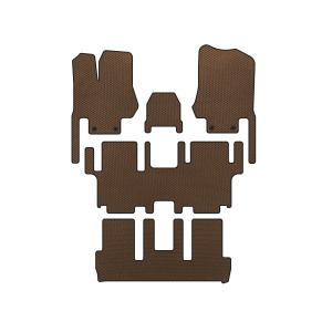 Коврики EVA Nissan Quest 2011-2017 гг. (3 ряда, 7-местный, Коричневые)