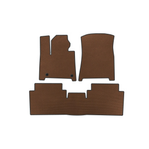 Коврики EVA Hyundai Santa Fe 5 2023- гг. (2 ряда, Коричневые) — Hyundai Santa-Fe 2024-
