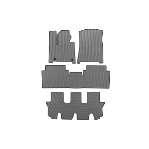 Коврики EVA Hyundai Santa Fe 5 2023- гг. (3 ряда, Серые) — Hyundai Santa-Fe 2024-