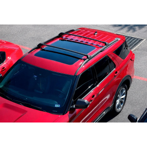 Багажник Ford Explorer 2019- гг. (поперечины) на интегрированные рейлинги OEM Ford Explorer 2019- гг. (2019-2023, 2 шт) Черный — Ford Explorer 2010-2019