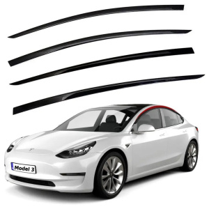 Дефлектори на вікна TESLA MODEL 3 Glassy Black 2016+  - Xukey
