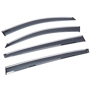 Дефлектори на вікна Volkswagen Touareg 2018+ окантовка з 3D нержавіючої сталі - Xukey