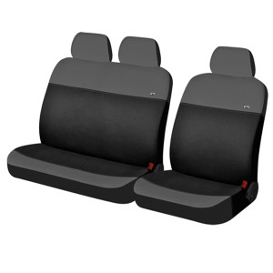 Чехлы Фронт для автомобильных сидений микроавтобусов Hadar Rosen RONDO Van, Темно-Серый/Черный 10401
